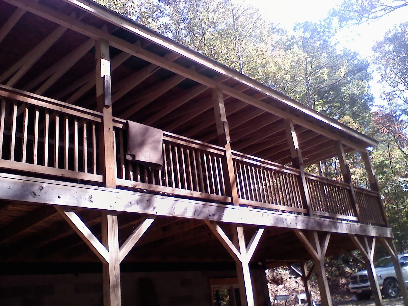 Timber framing under a new elevated porch and deck — Roof Leak Repair in Glenside by Roofing Brothers